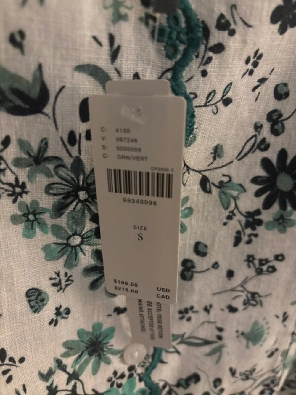 NWT Anthropologie Drop-waist Spaghetti Strap Midi Dress in White & Green - Picture 7 of 7